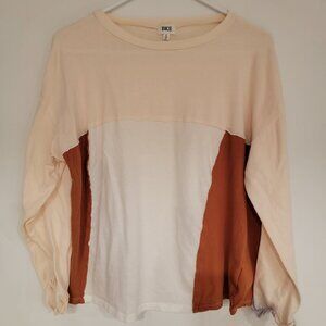 BKE Colorblock Long Sleeve Loose Fit Top Women's Small